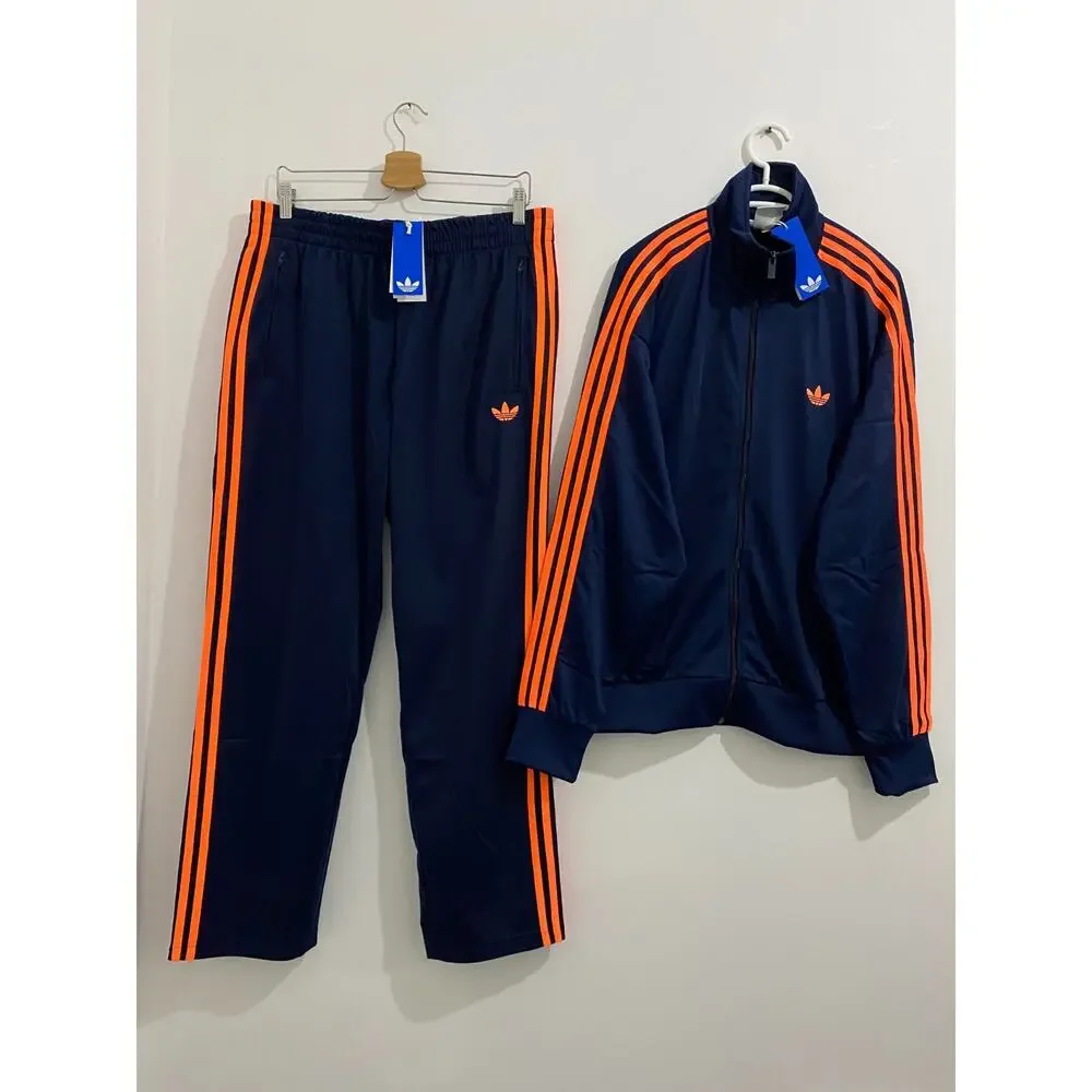 Adidas Originals Classic Firebird Tracksuit Indigo Lucid Orange Size 2XL